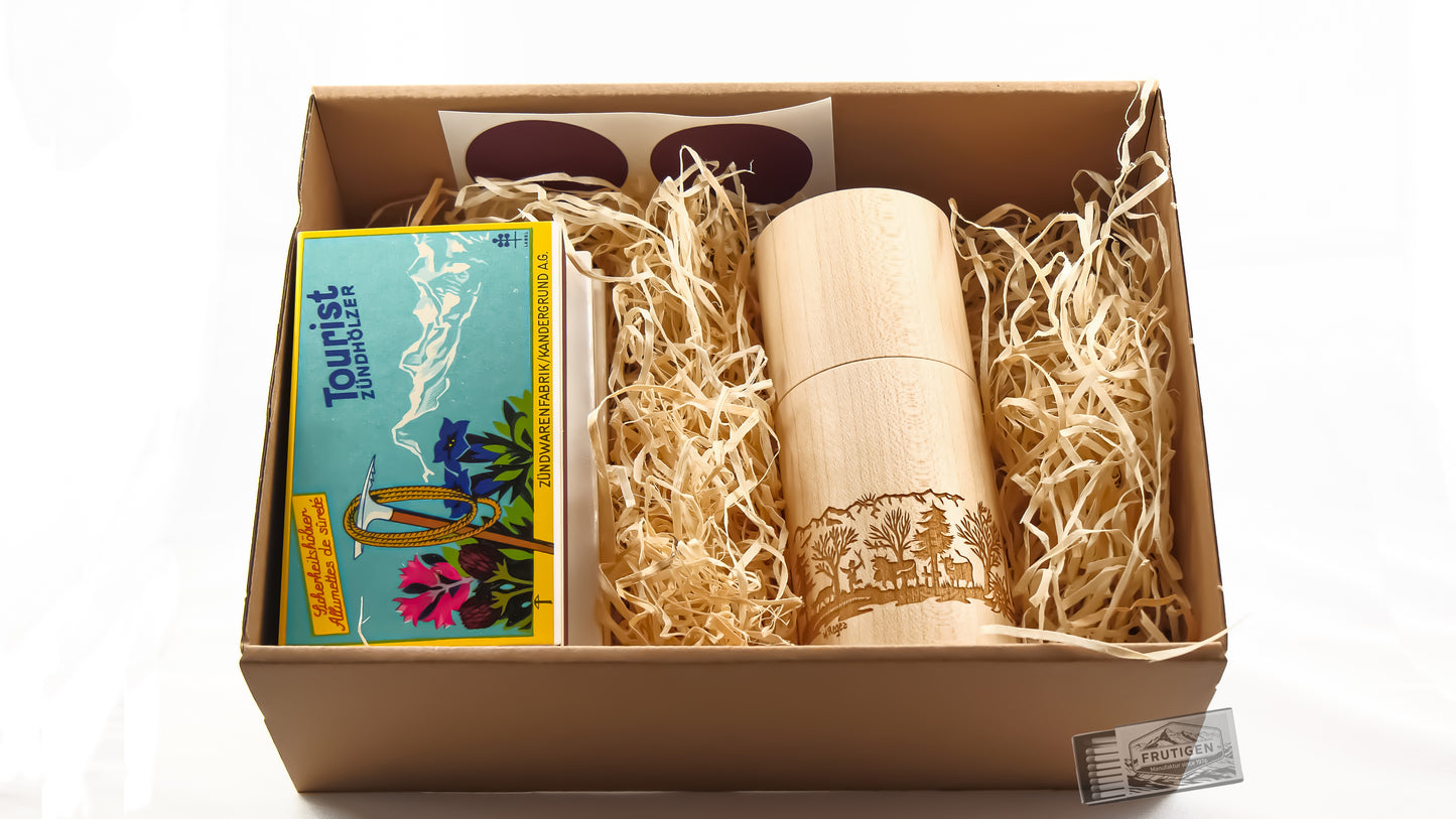 Geschenkbox Holzrondelle